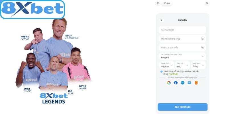 4 bước đăng ký 8xbet tài khoản bằng app siêu tiện lợi