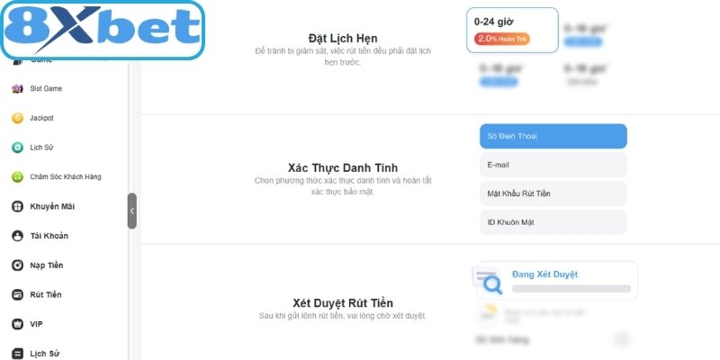 Quy định rút tiền 8xbet và những nguyên tắc hội viên phải biết