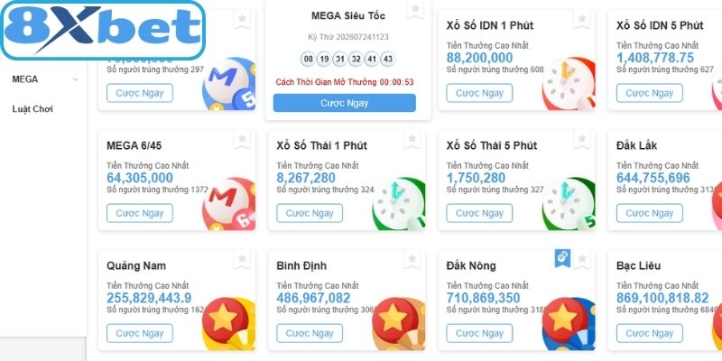 Danh sách đối tác uy tín góp mặt tại hệ thống xổ số 8xbet